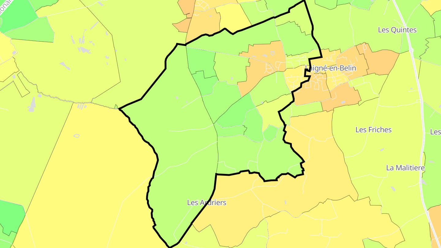 Carte des prix de l'immobilier Saint-Gervais-en-Belin