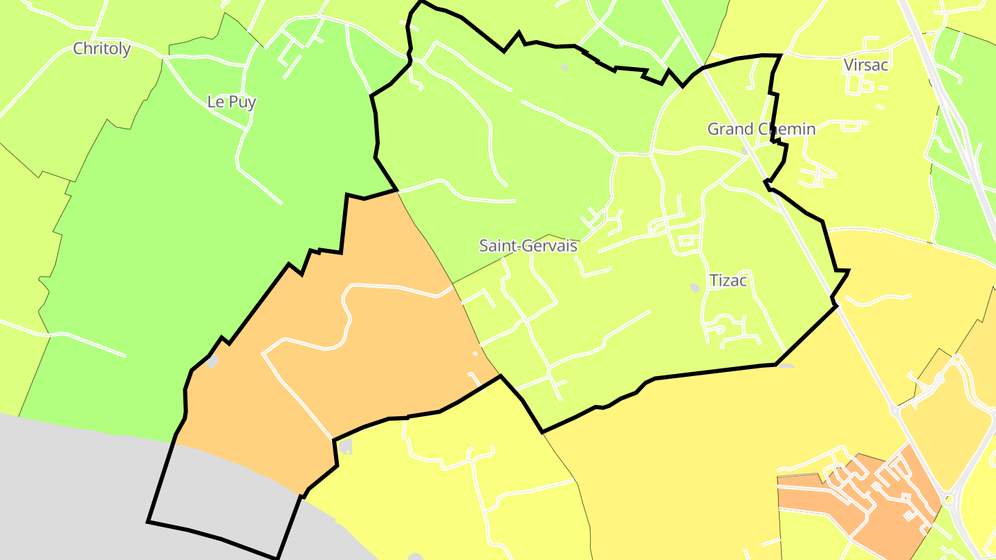 Carte des prix de l'immobilier Saint-Gervais