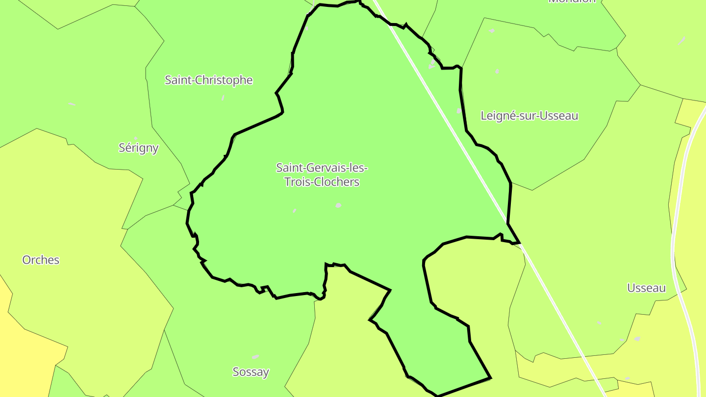 Carte des prix de l'immobilier Saint-Gervais-les-Trois-Clochers