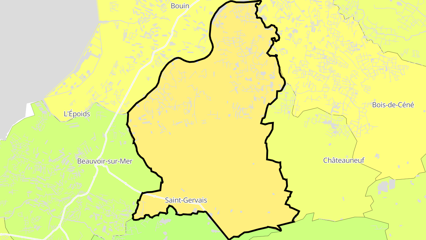 Carte des prix de l'immobilier Saint-Gervais