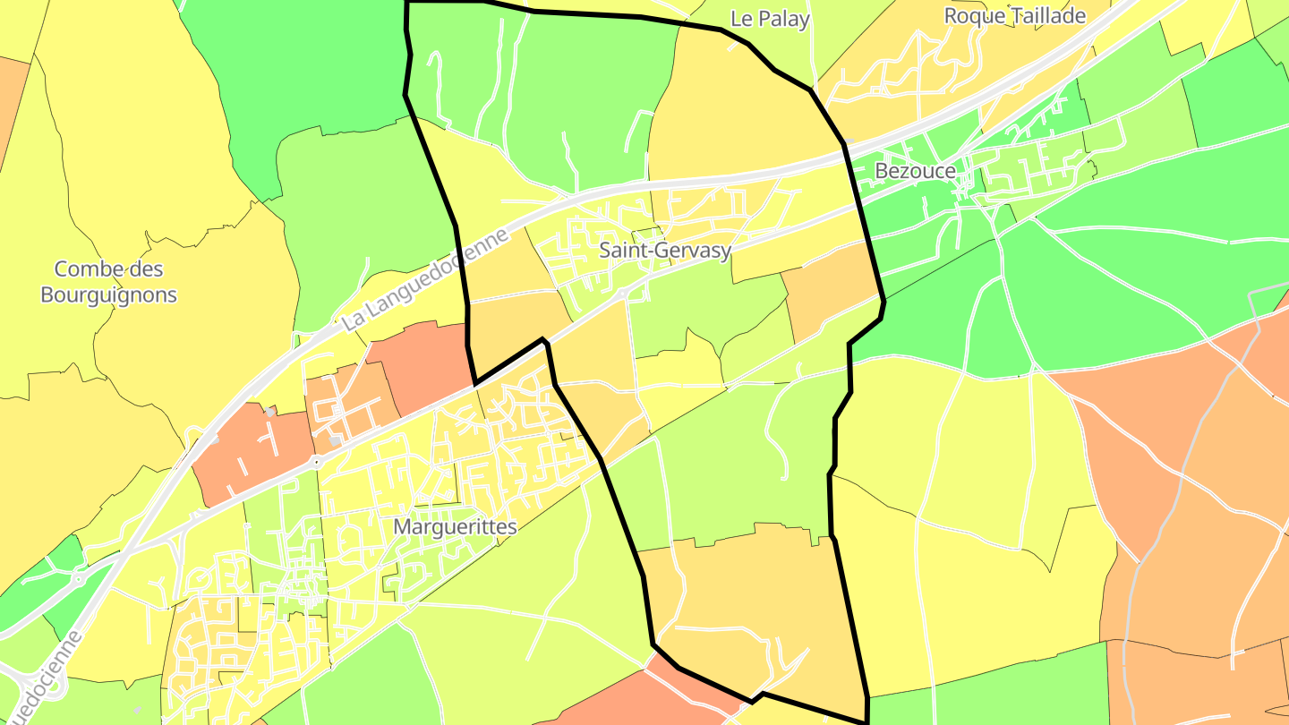Carte des prix de l'immobilier Saint-Gervasy