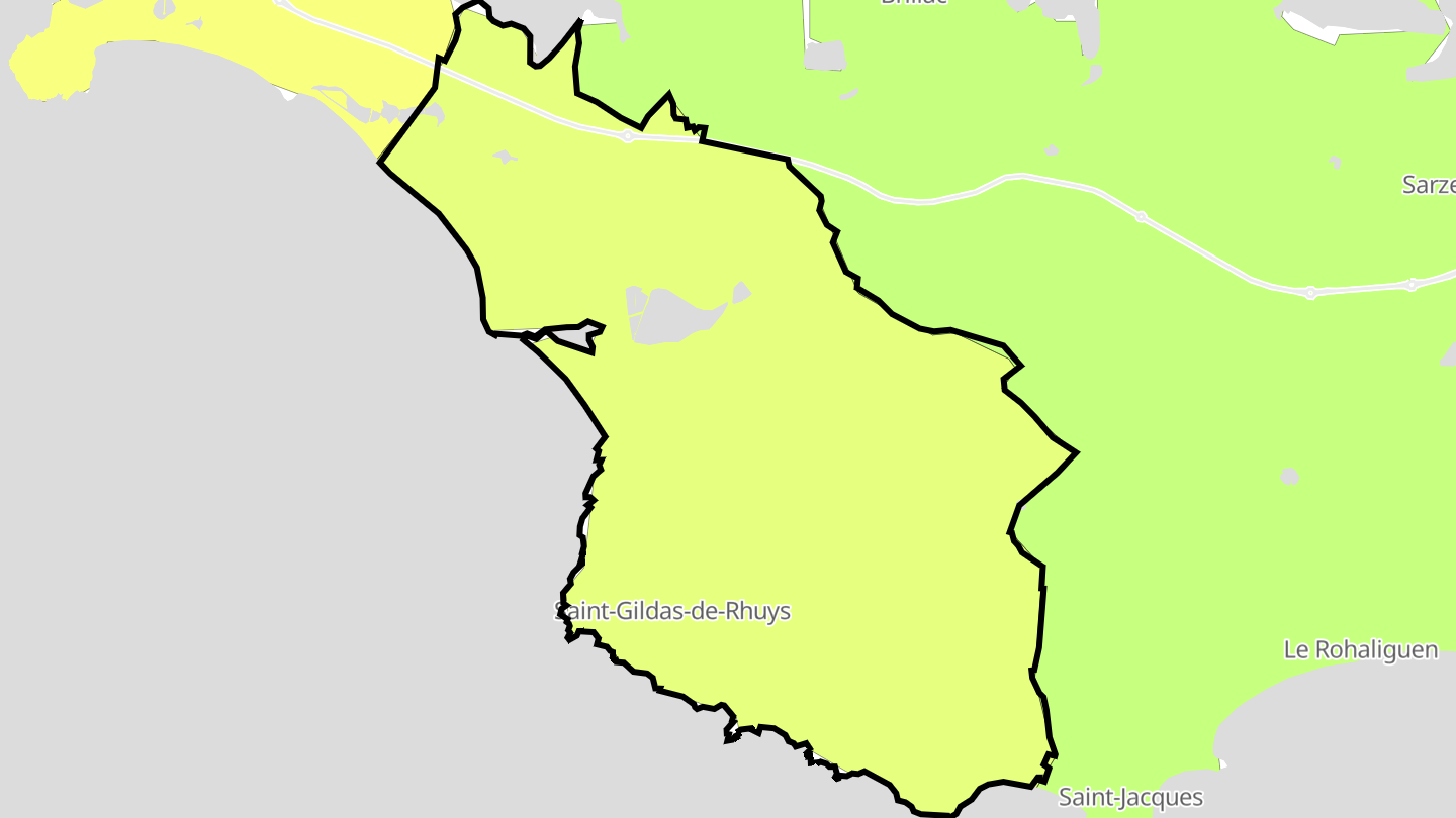 Carte des prix de l'immobilier Saint-Gildas-de-Rhuys