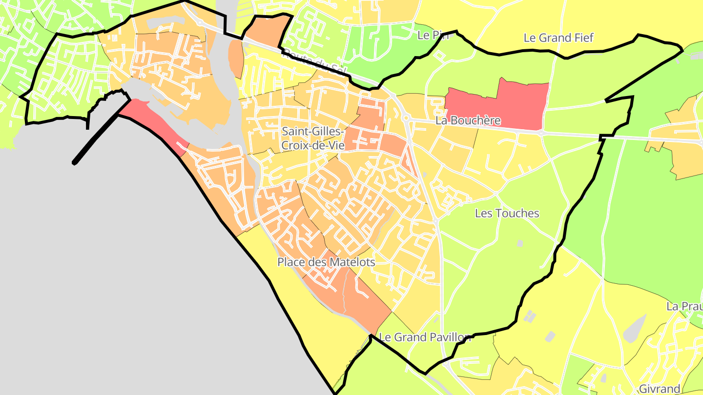 Carte des prix de l'immobilier Saint-Gilles-Croix-de-Vie