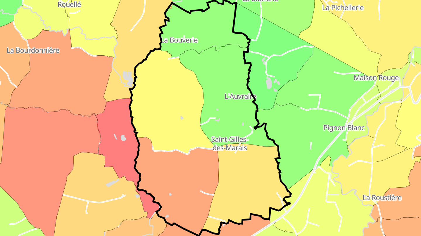 Carte des prix de l'immobilier Saint-Gilles-des-Marais
