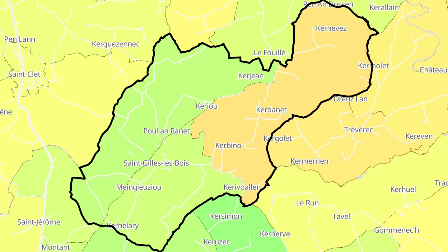 Carte des prix de l'immobilier Saint-Gilles-les-Bois