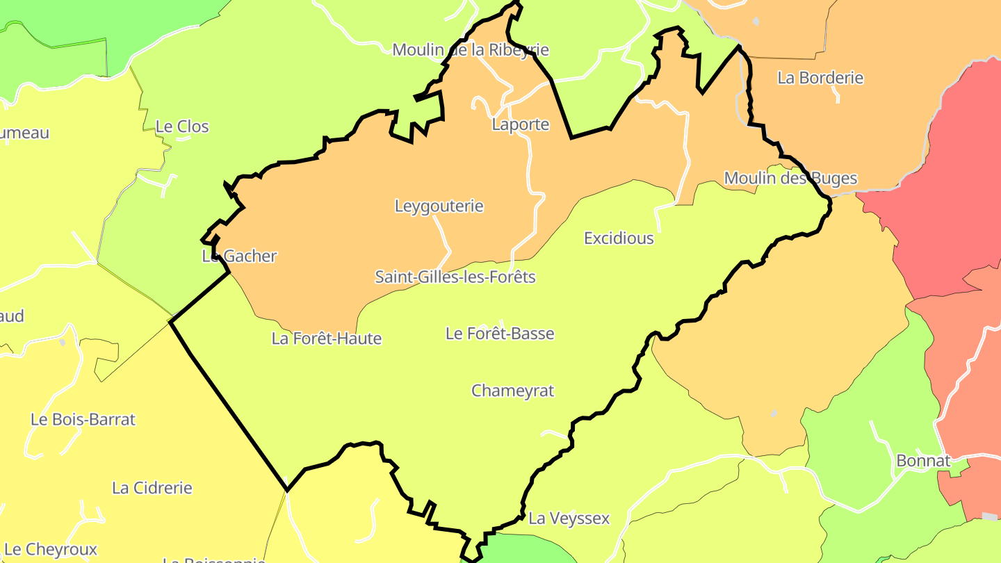 Carte des prix de l'immobilier Saint-Gilles-les-Forêts