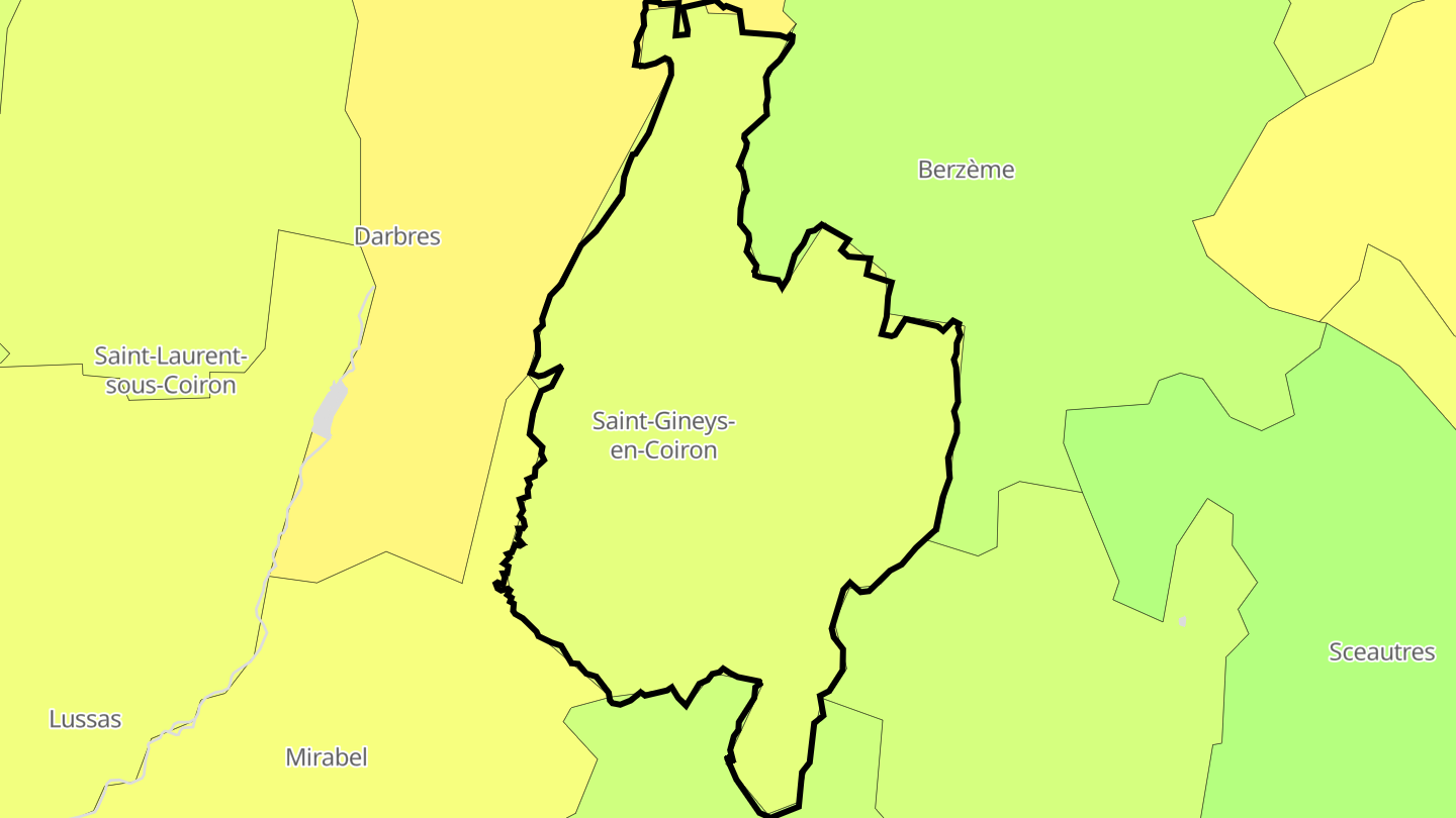 Carte des prix de l'immobilier Saint-Gineys-en-Coiron
