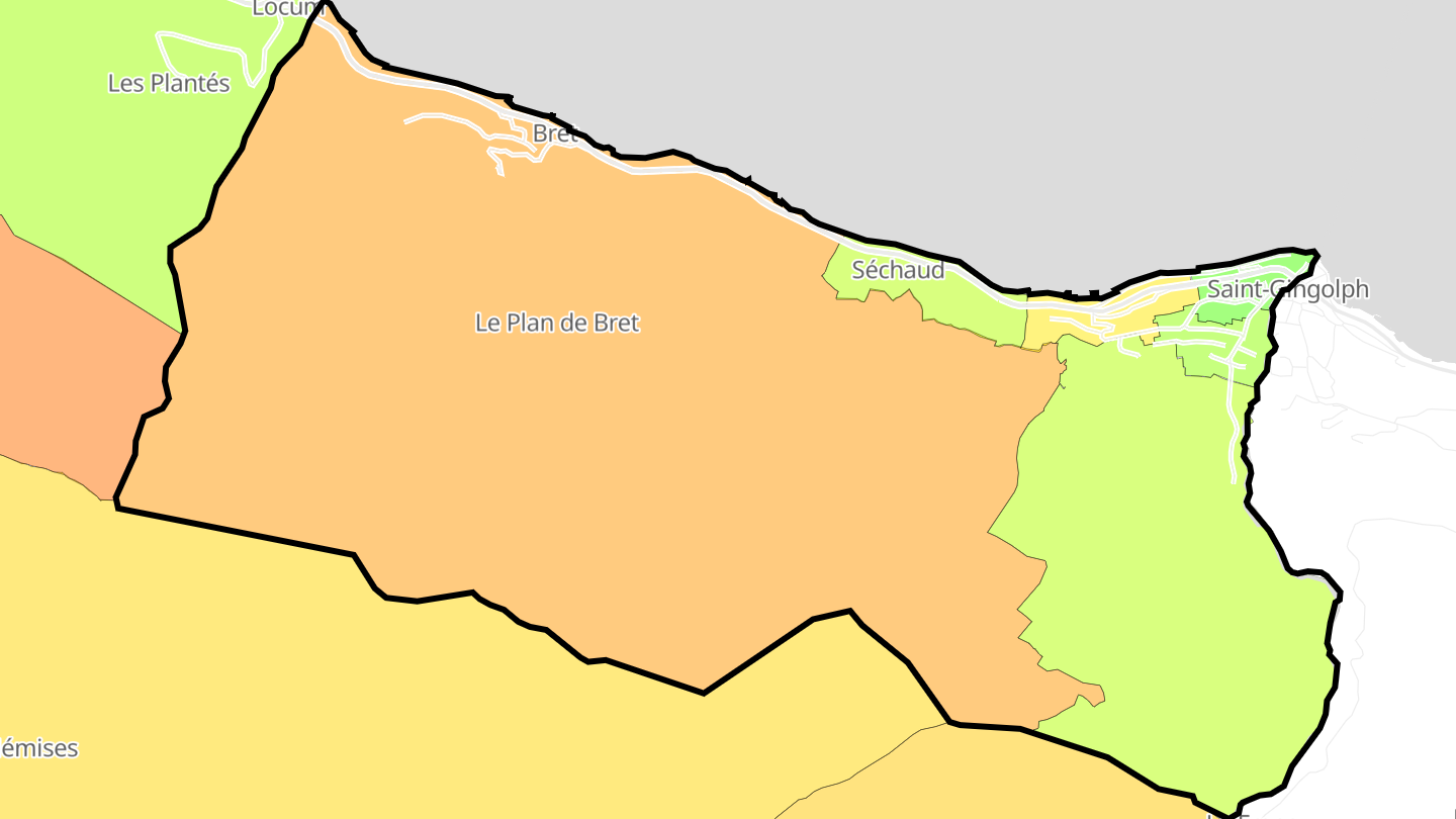 Carte des prix de l'immobilier Saint-Gingolph