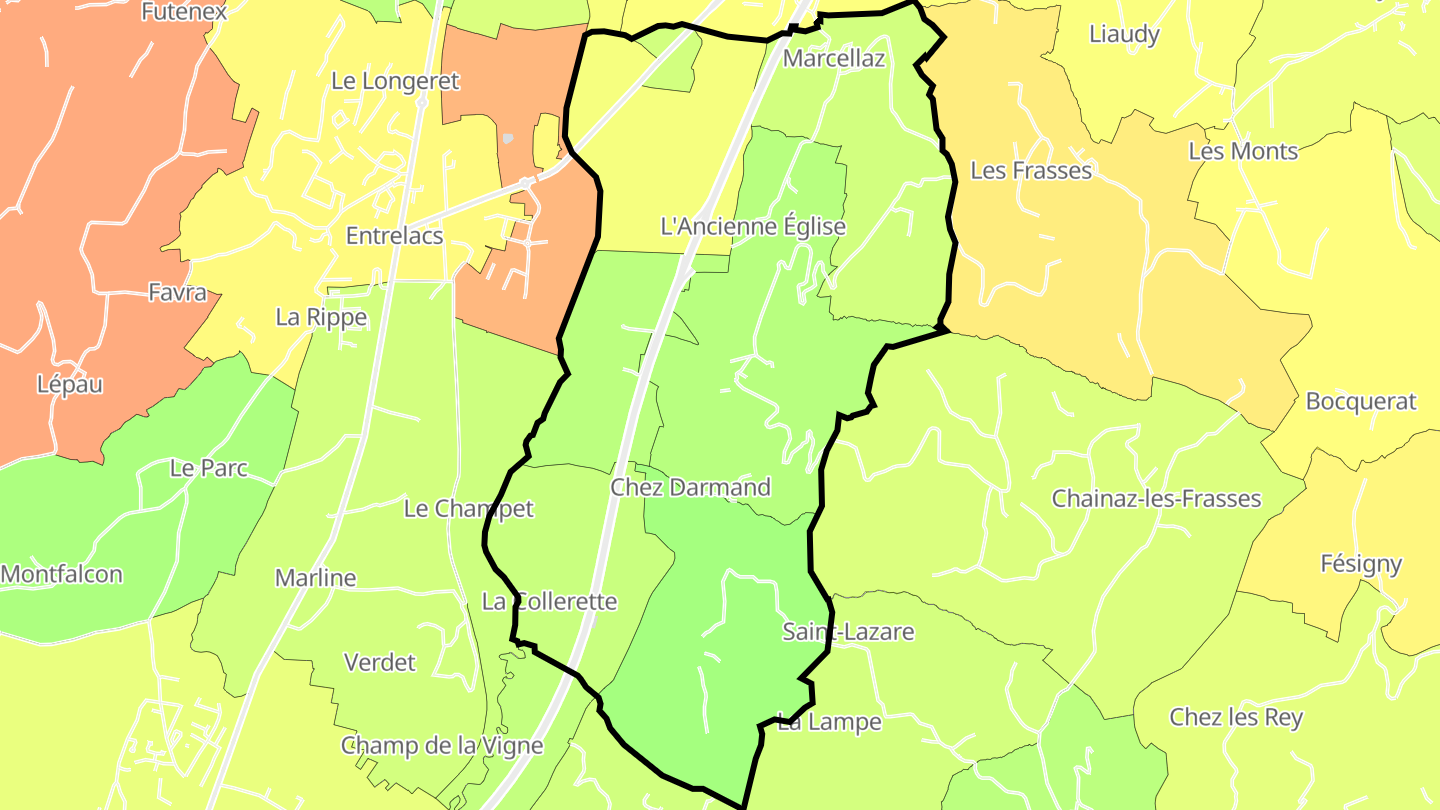Carte des prix de l'immobilier Saint-Girod