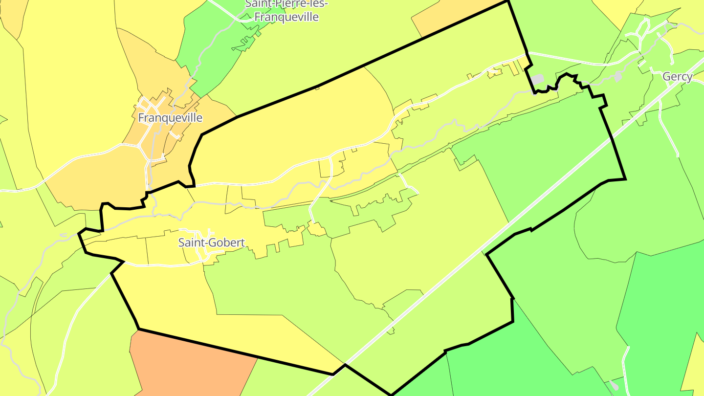 Carte des prix de l'immobilier Saint-Gobert