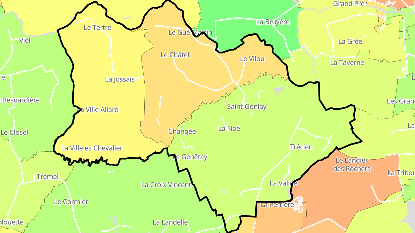 Carte des prix de l'immobilier Saint-Gonlay