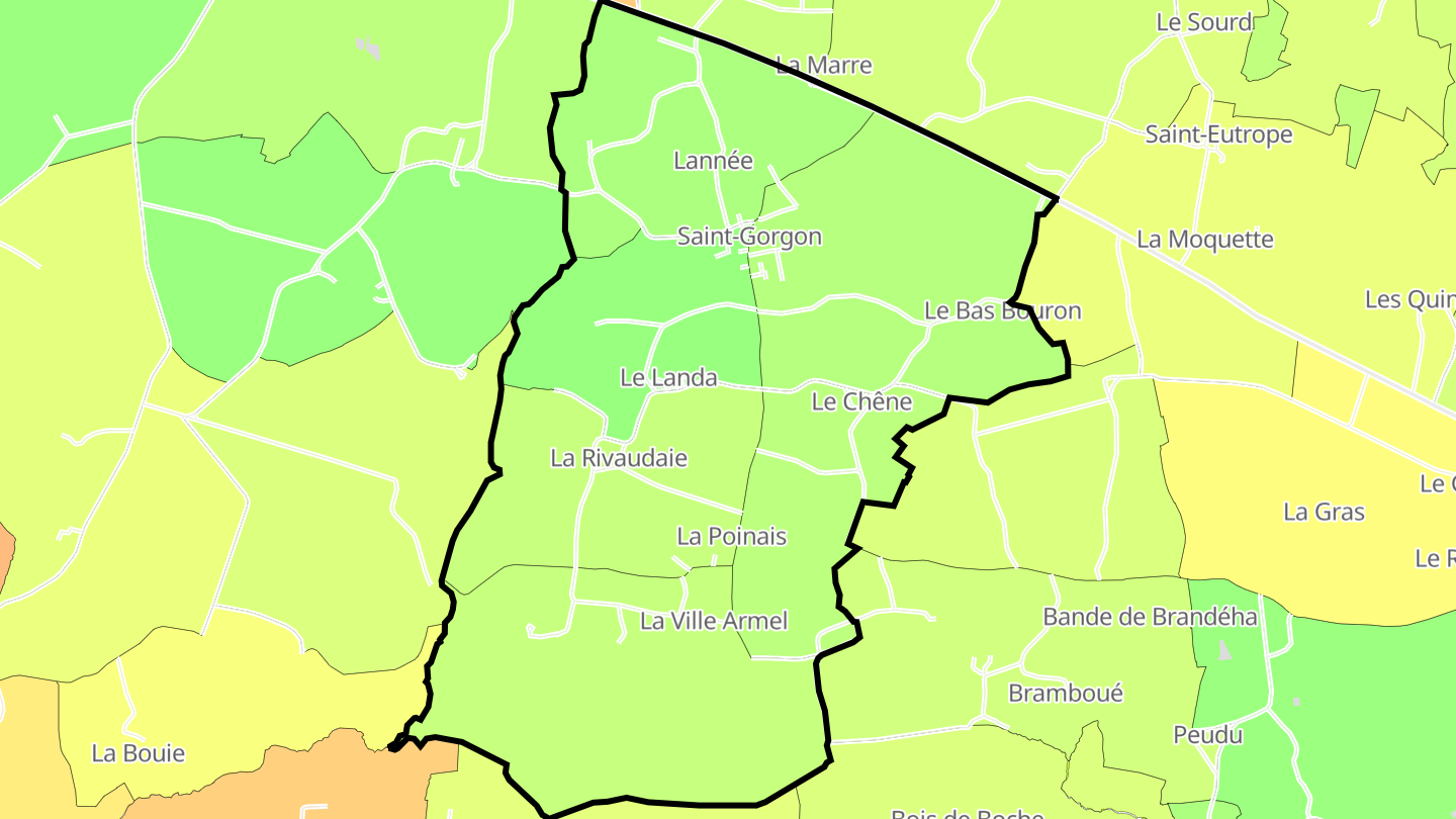 Carte des prix de l'immobilier Saint-Gorgon