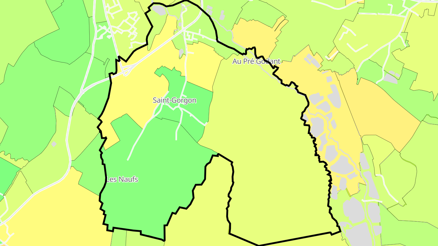 Carte des prix de l'immobilier Saint-Gorgon