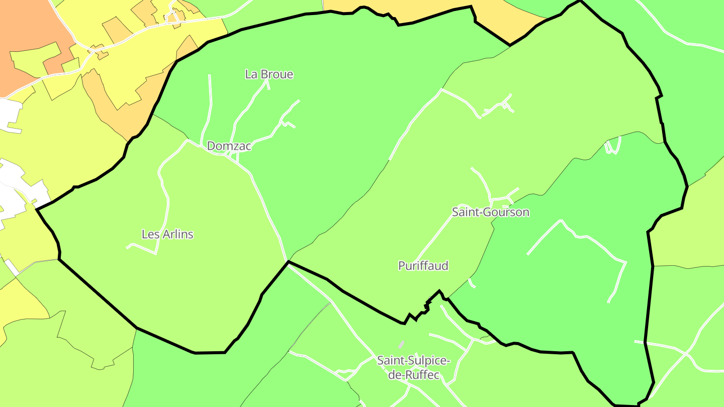 Carte des prix de l'immobilier Saint-Gourson
