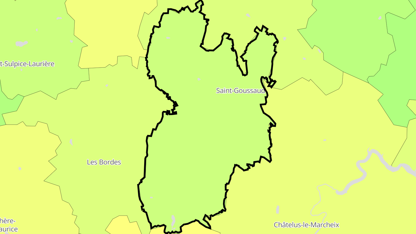 Carte des prix de l'immobilier Saint-Goussaud