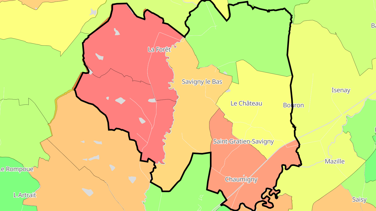 Carte des prix de l'immobilier Saint-Gratien-Savigny