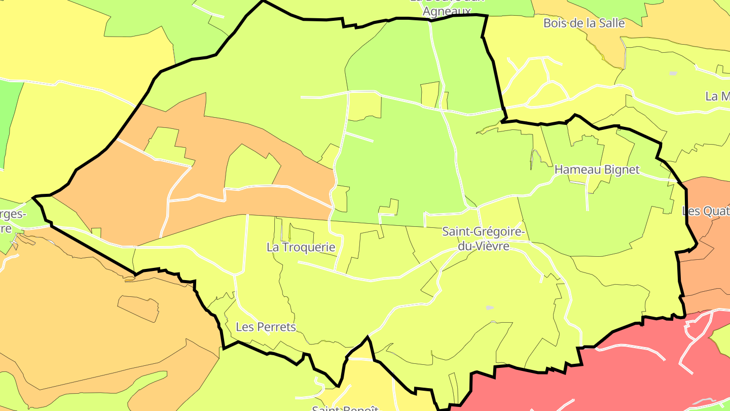 Carte des prix de l'immobilier Saint-Grégoire-du-Vièvre