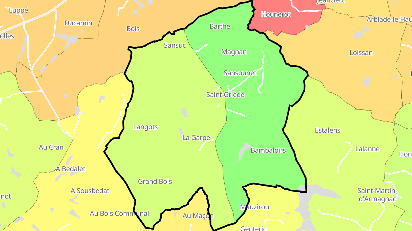 Carte des prix de l'immobilier Saint-Griède