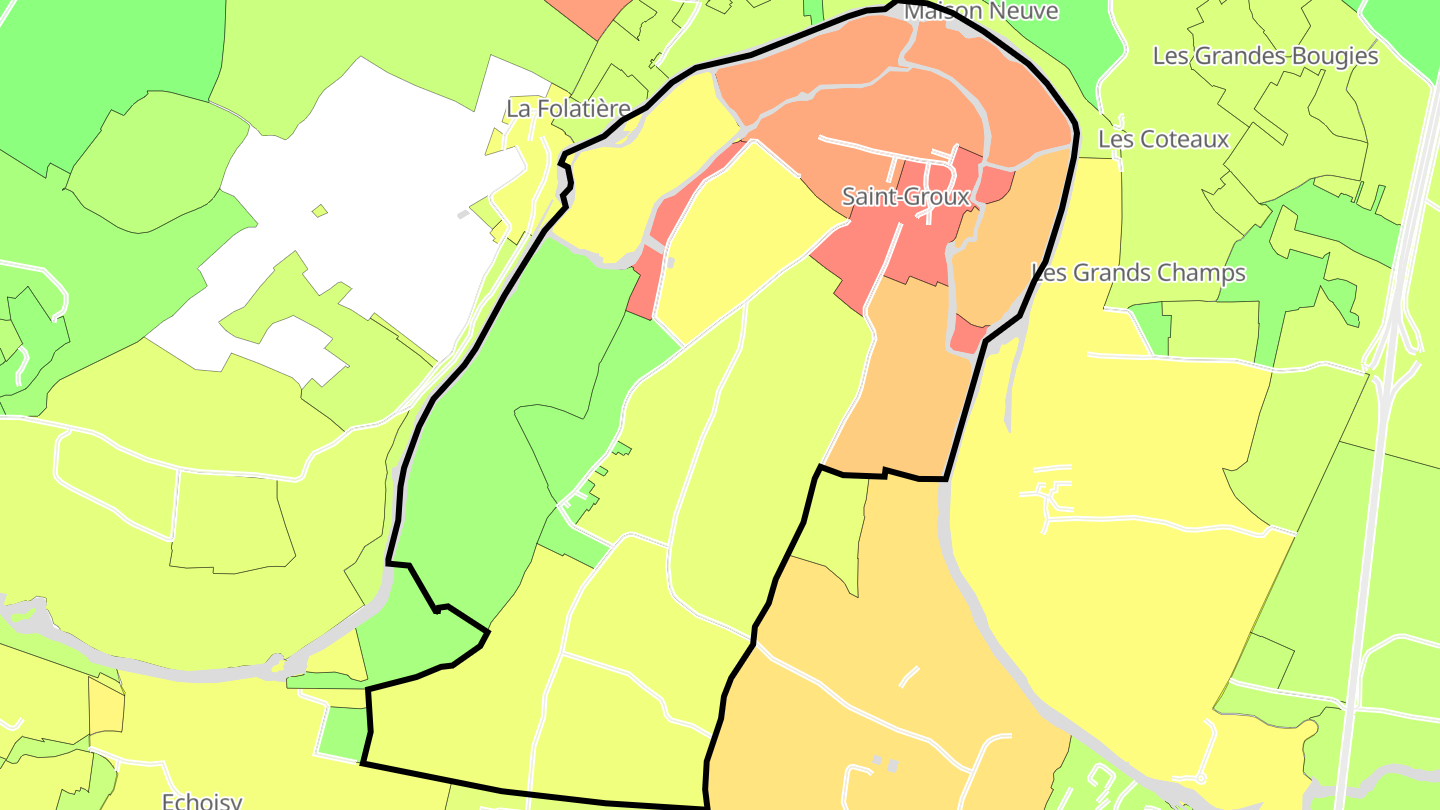 Carte des prix de l'immobilier Saint-Groux