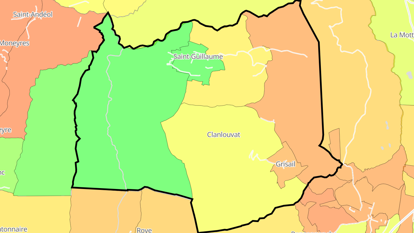 Carte des prix de l'immobilier Saint-Guillaume