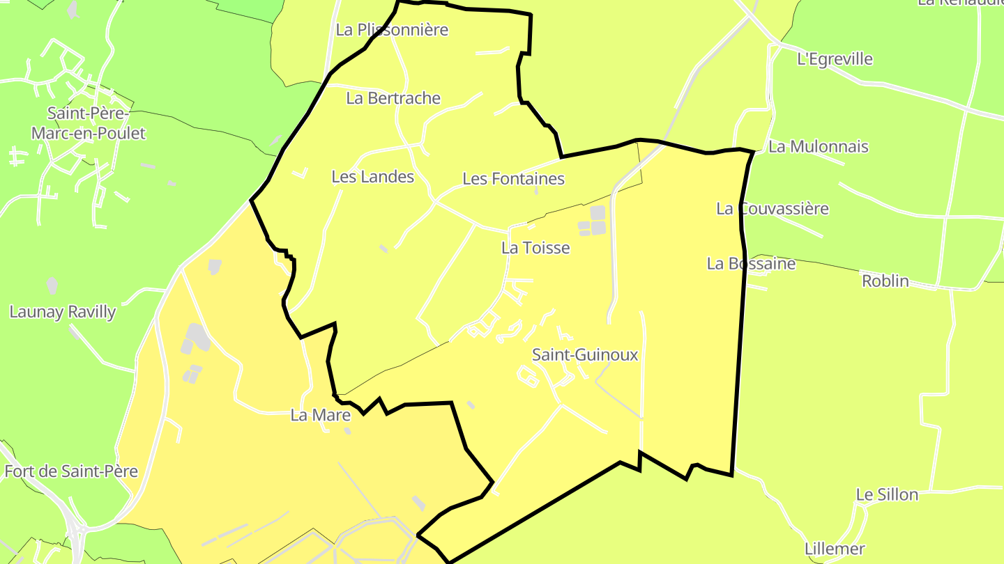Carte des prix de l'immobilier Saint-Guinoux