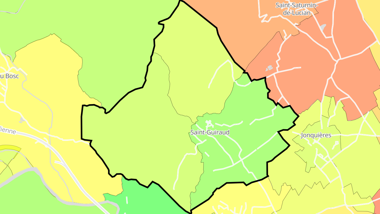 Carte des prix de l'immobilier Saint-Guiraud