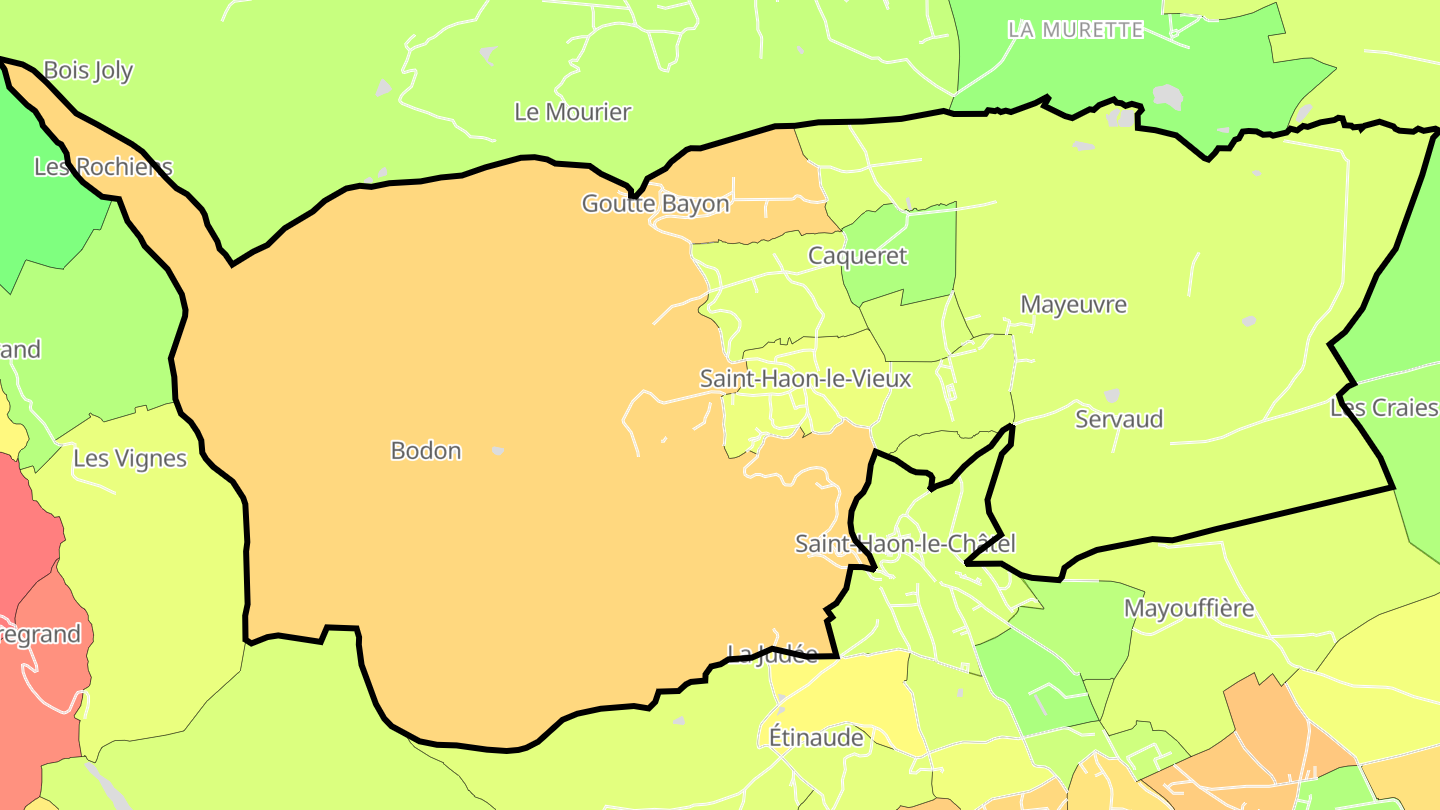 Carte des prix de l'immobilier Saint-Haon-le-Vieux