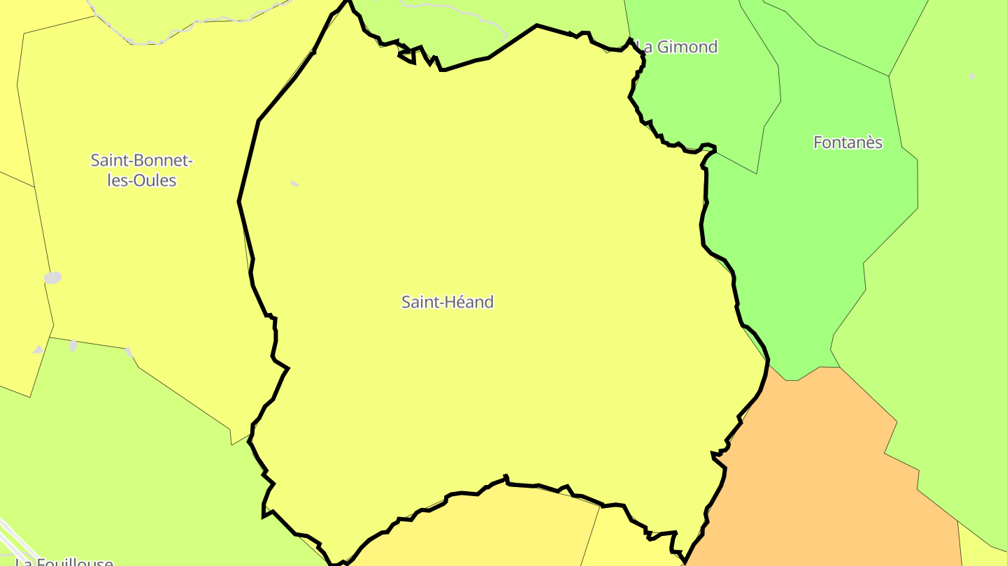 Carte des prix de l'immobilier Saint-Héand