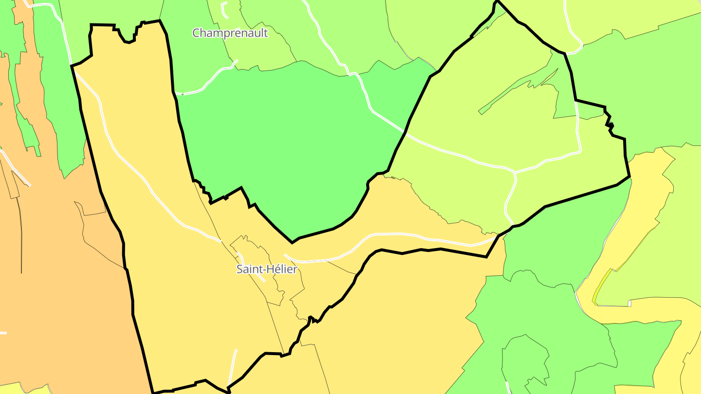 Carte des prix de l'immobilier Saint-Hélier