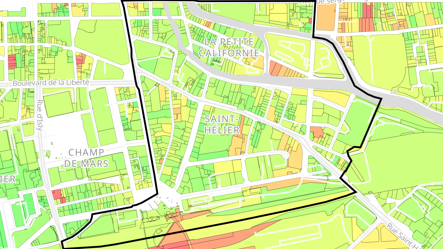 Carte des prix de l'immobilier Saint-Hélier
