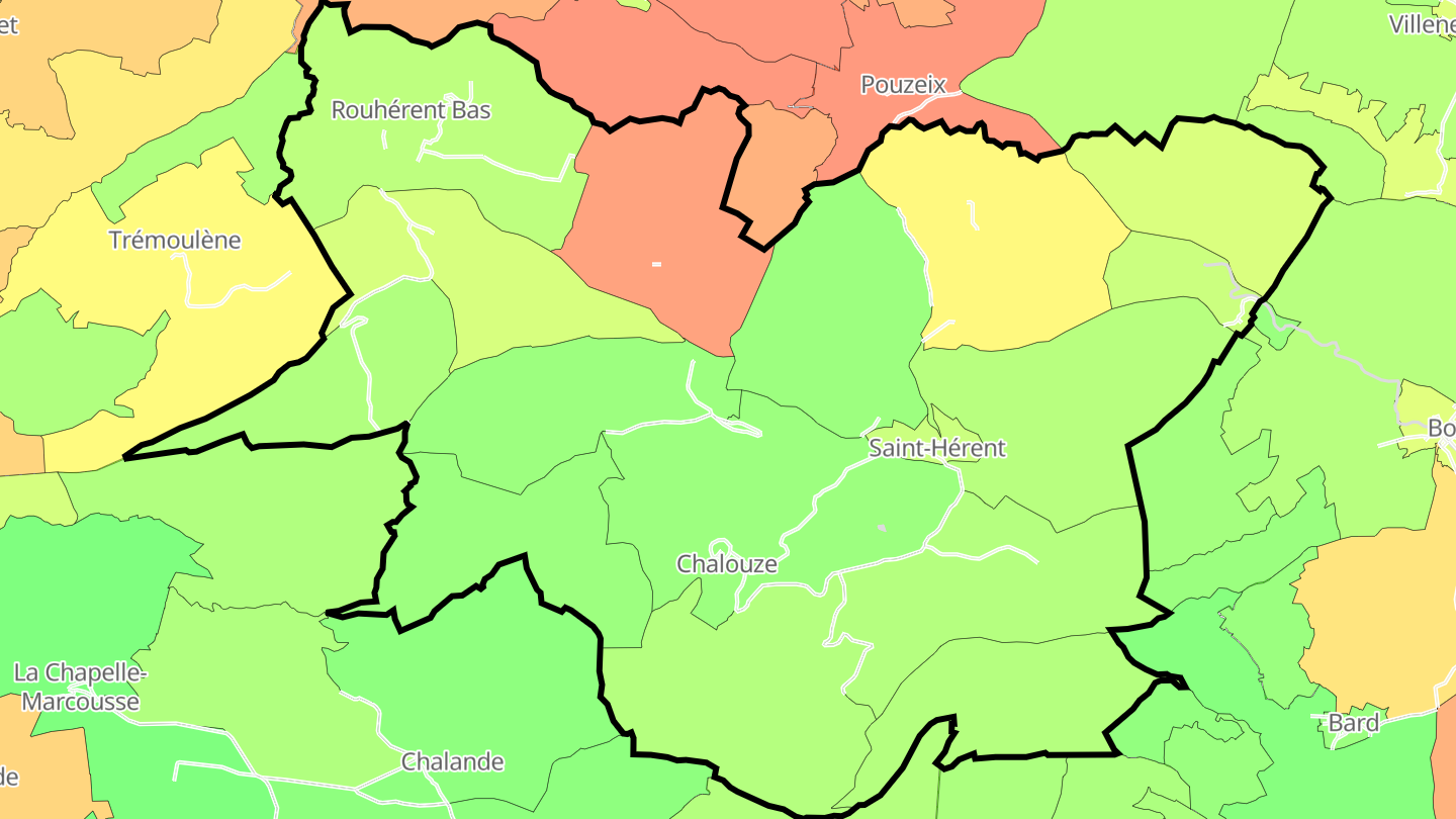 Carte des prix de l'immobilier Saint-Hérent