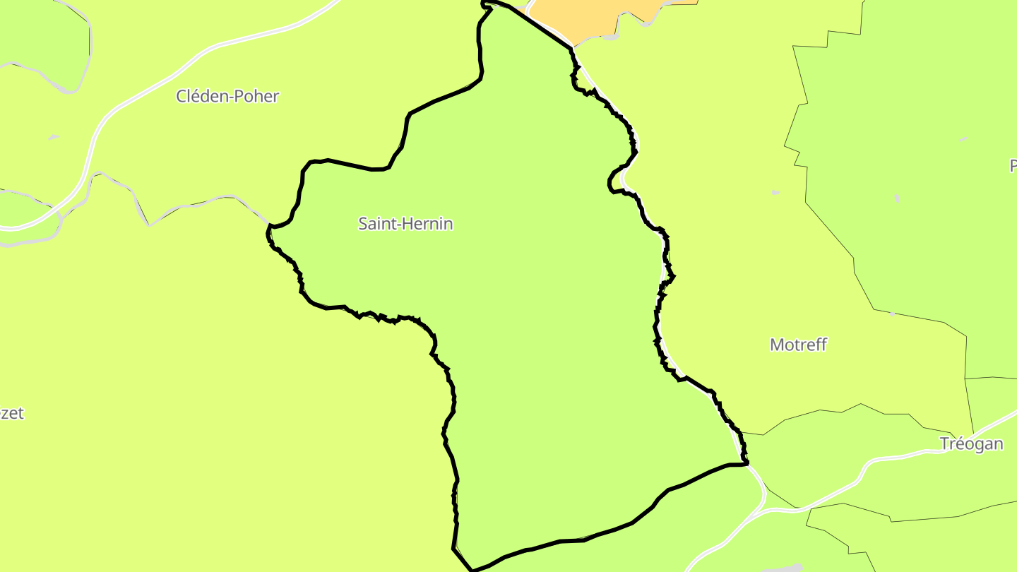 Carte des prix de l'immobilier Saint-Hernin