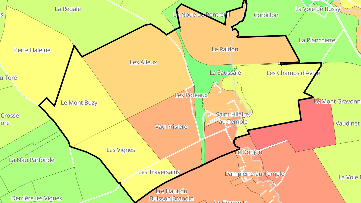 Carte des prix de l'immobilier Saint-Hilaire-au-Temple
