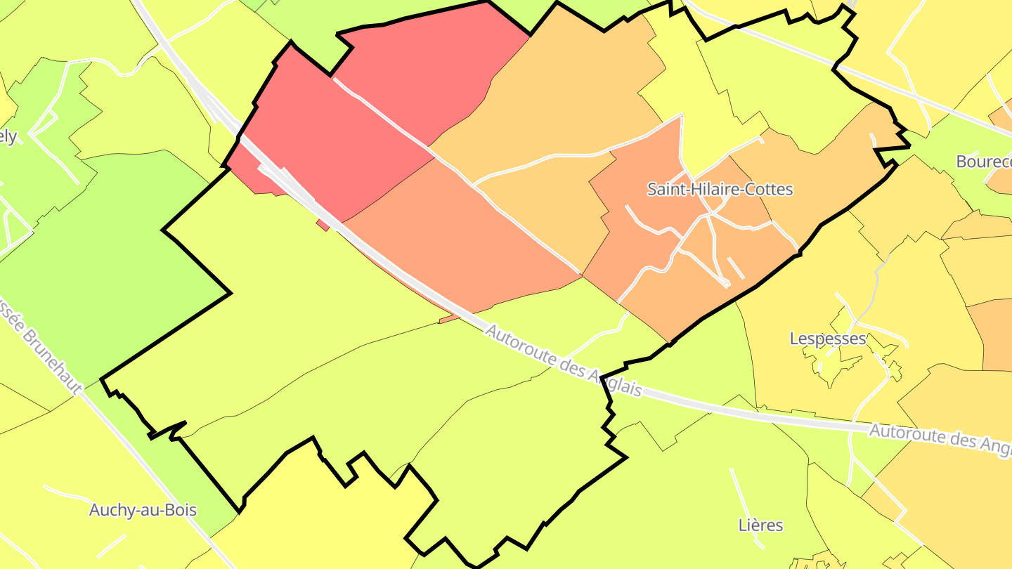 Carte des prix de l'immobilier Saint-Hilaire-Cottes