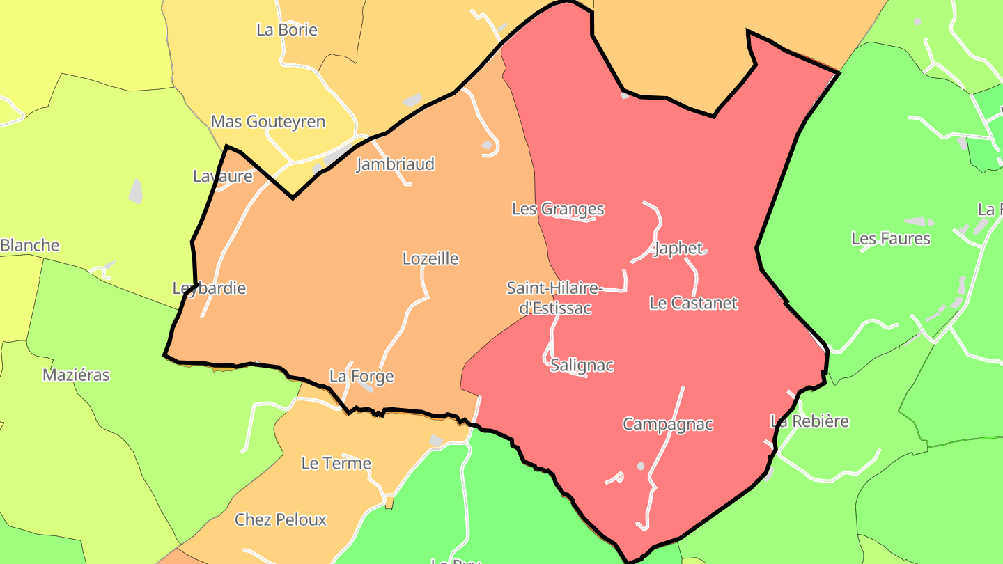 Carte des prix de l'immobilier Saint-Hilaire-d'Estissac