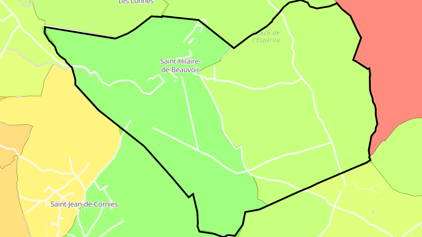 Carte des prix de l'immobilier Saint-Hilaire-de-Beauvoir