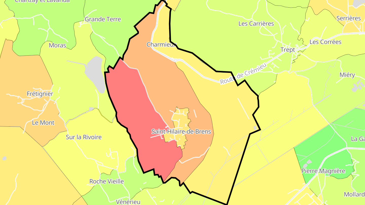 Carte des prix de l'immobilier Saint-Hilaire-de-Brens