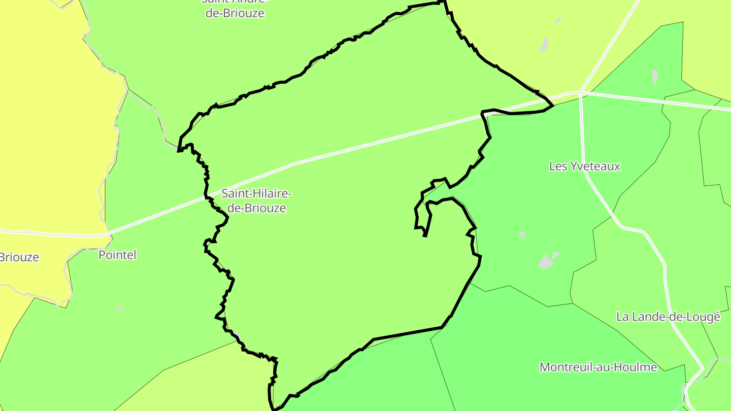 Carte des prix de l'immobilier Saint-Hilaire-de-Briouze