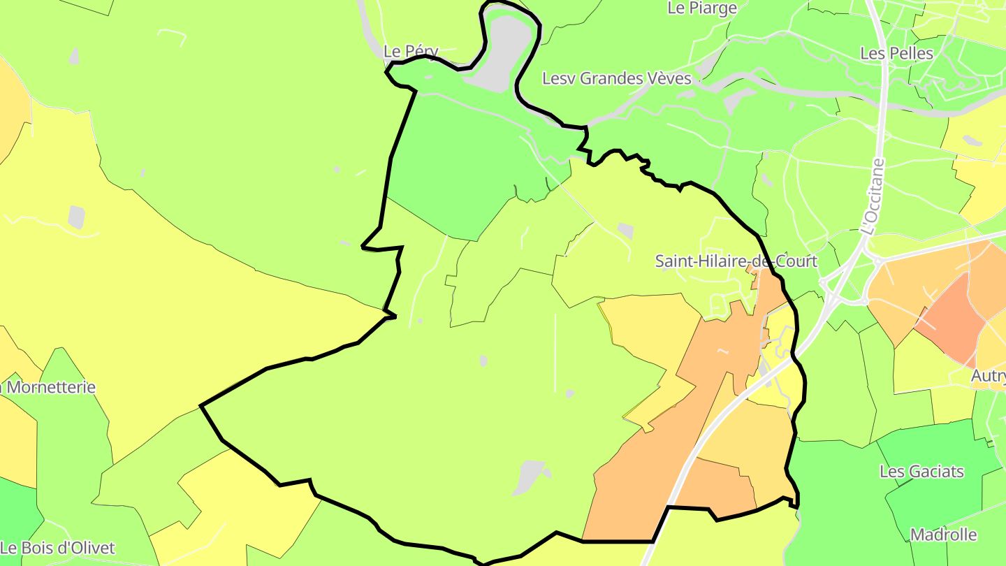 Carte des prix de l'immobilier Saint-Hilaire-de-Court