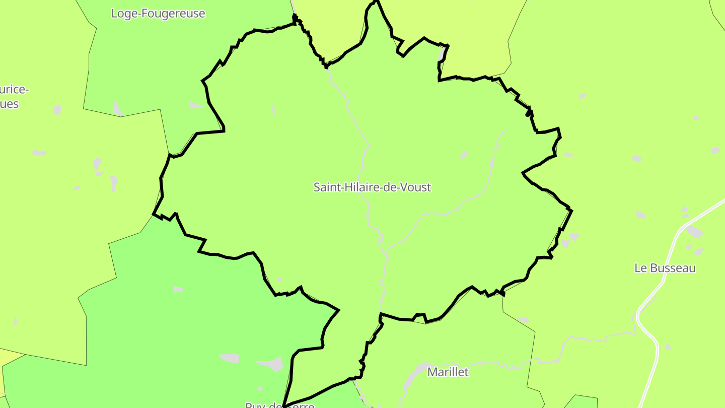 Carte des prix de l'immobilier Saint-Hilaire-de-Voust