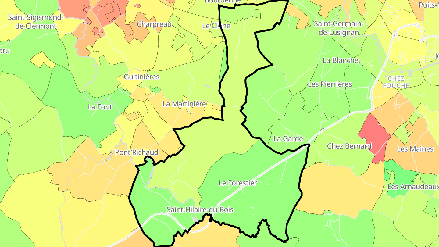 Carte des prix de l'immobilier Saint-Hilaire-du-Bois