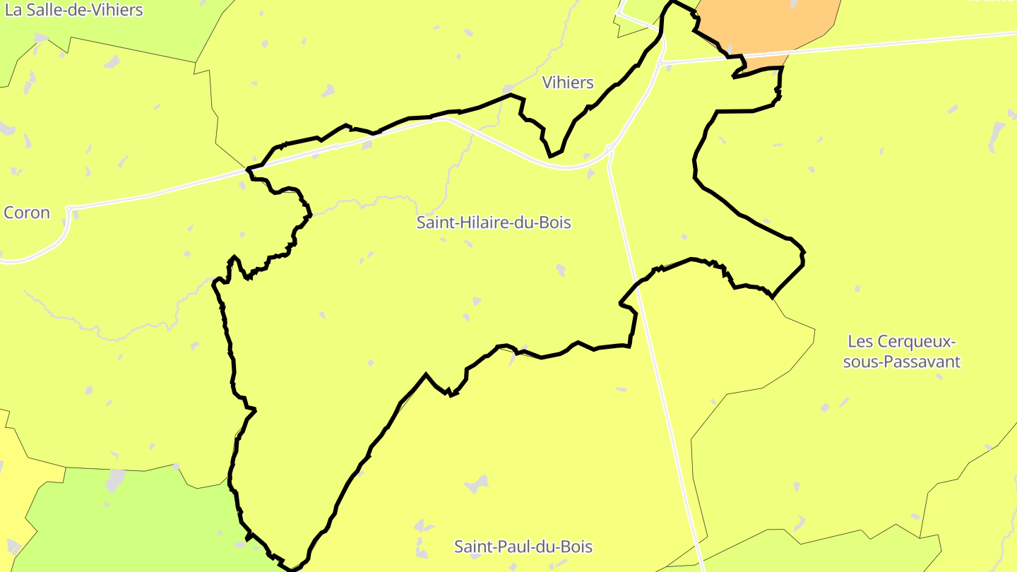 Carte des prix de l'immobilier Saint-Hilaire-du-Bois
