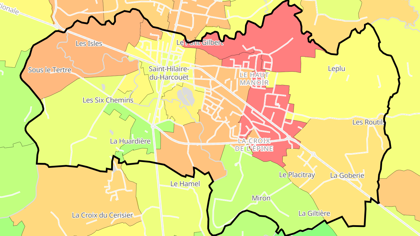 Carte des prix de l'immobilier Saint-Hilaire-du-Harcouët