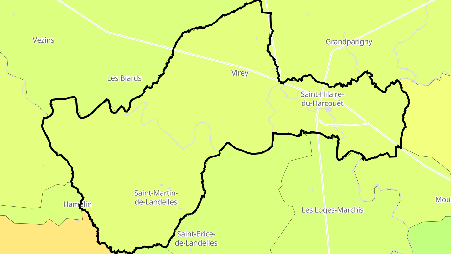 Carte des prix de l'immobilier Saint-Hilaire-du-Harcouët