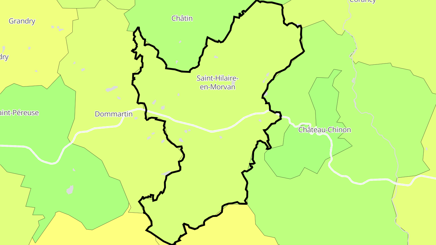 Carte des prix de l'immobilier Saint-Hilaire-en-Morvan