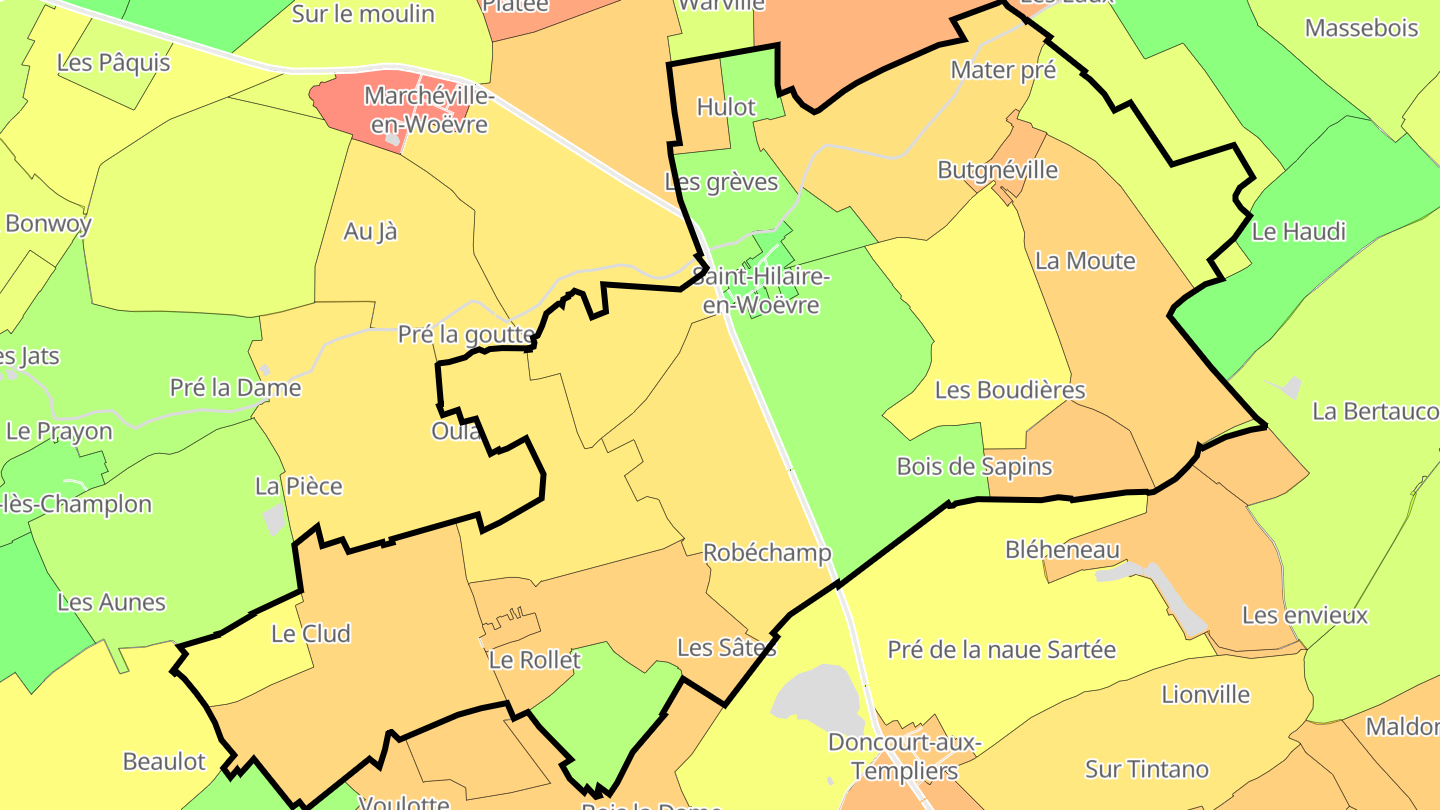 Carte des prix de l'immobilier Saint-Hilaire-en-Woëvre
