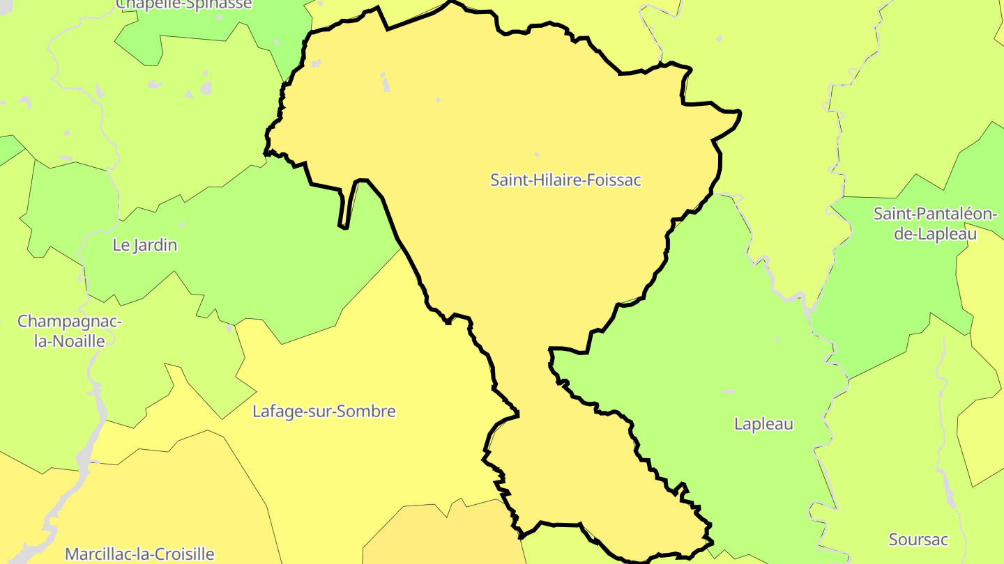 Carte des prix de l'immobilier Saint-Hilaire-Foissac