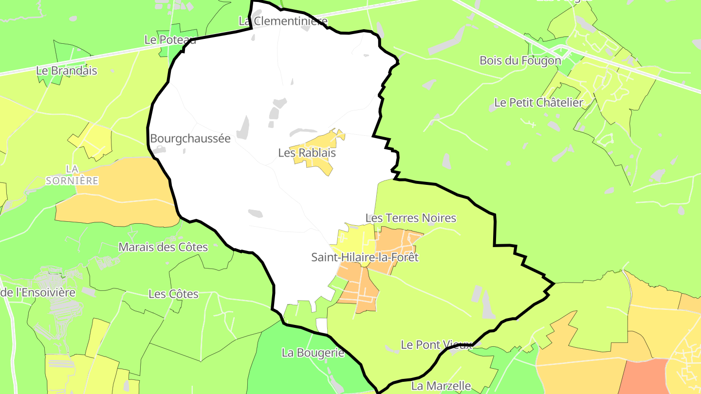 Carte des prix de l'immobilier Saint-Hilaire-la-Forêt