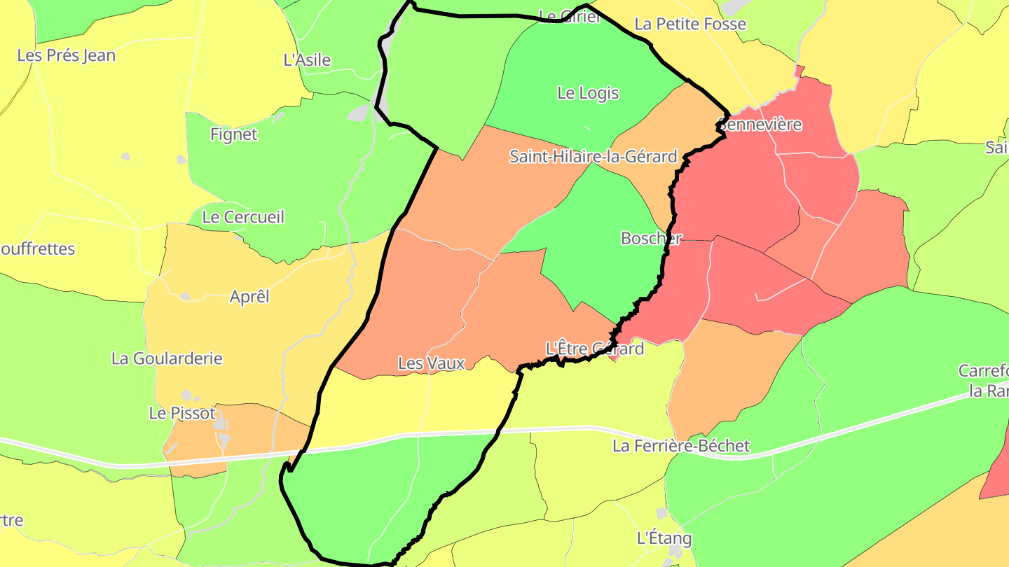 Carte des prix de l'immobilier Saint-Hilaire-la-Gérard