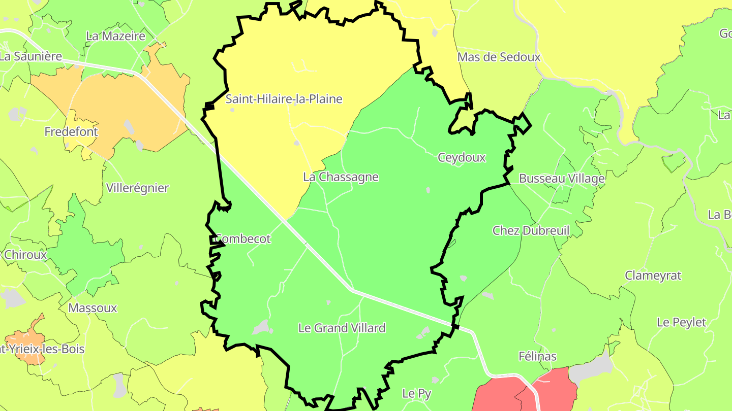 Carte des prix de l'immobilier Saint-Hilaire-la-Plaine